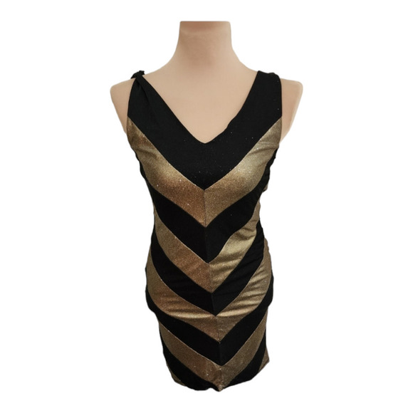 NWT Alice+Olivia Vida Metallic Chevron-Stripe Dress size medium - Picture 2 of 10